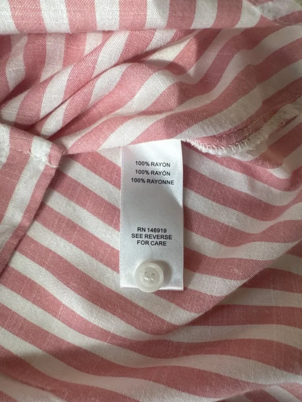 Casa Cabana Pink & White Striped Button-Up Shirt With Pockets Roll-Up Sleeves - Picture 8 of 8